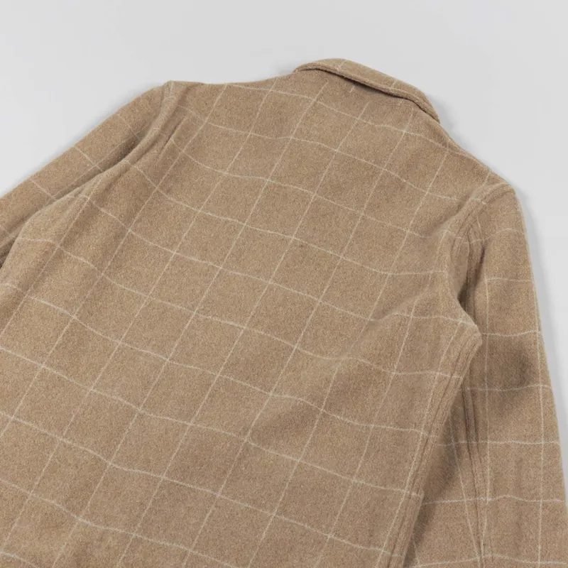 Universal Works Bakers Chore Jacket Sand Wool Windowpane Check-5