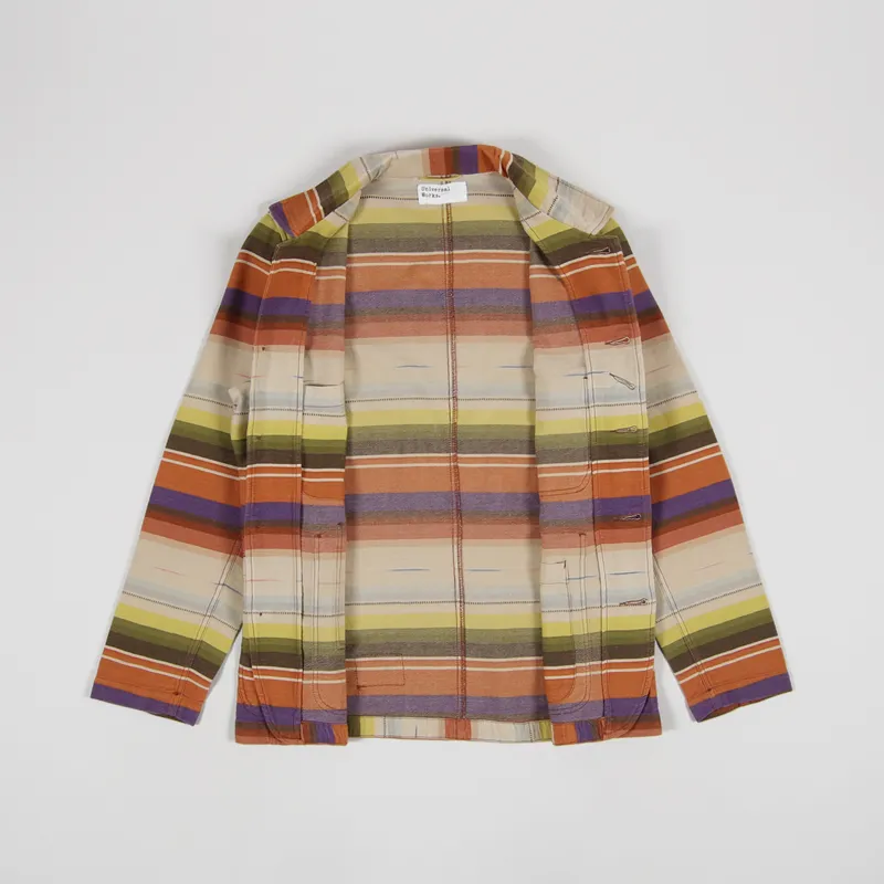 Universal Works Bakers Jacket Multi Stripe Mex Blanket-1