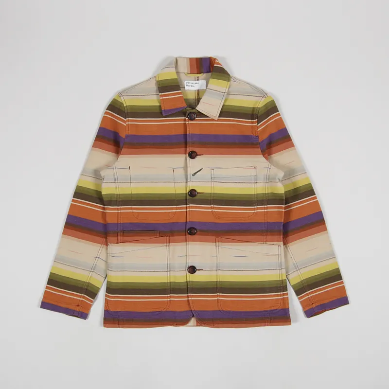 Universal Works Bakers Jacket Multi Stripe Mex Blanket