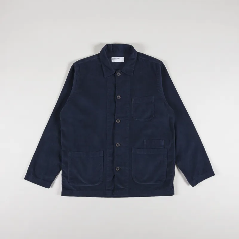 Universal Works Bakers Overshirt Navy Fine Cord