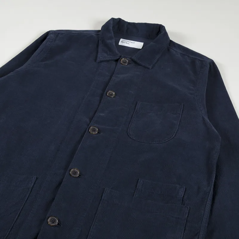 Universal Works Bakers Overshirt Navy Fine Cord-3