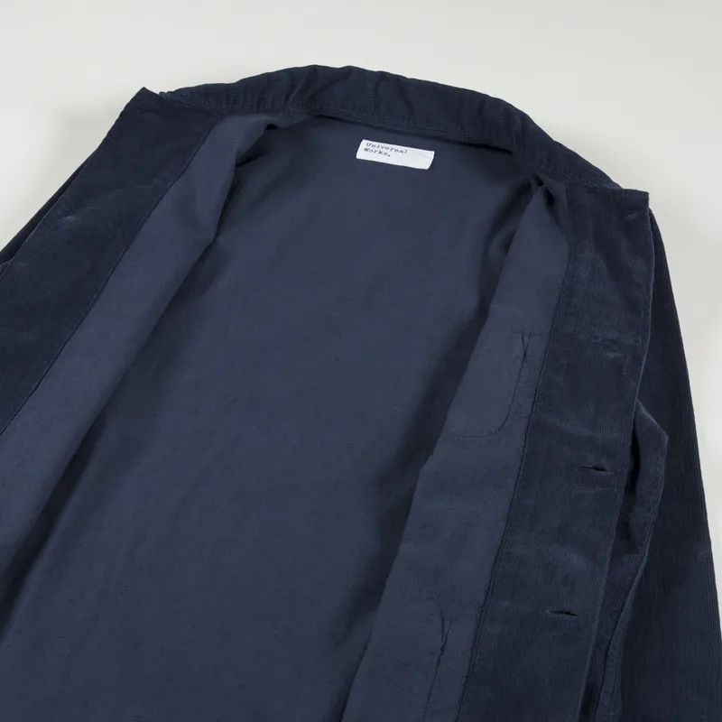 Universal Works Bakers Overshirt Navy Fine Cord-4