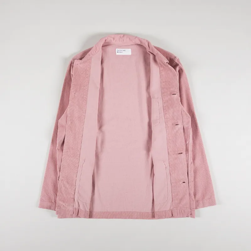 Universal Works Bakers Overshirt Pink Fine Cord-1