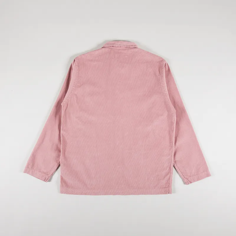 Universal Works Bakers Overshirt Pink Fine Cord-2