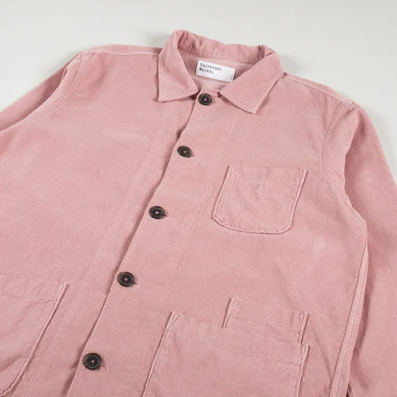 Universal Works Bakers Overshirt Pink Fine Cord-3