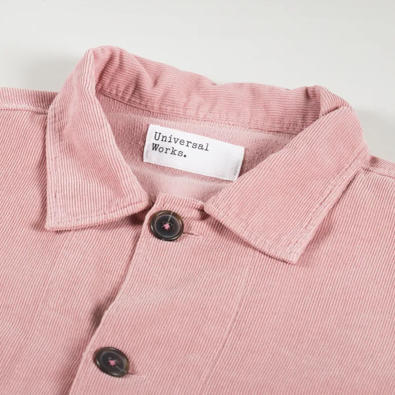 Universal Works Bakers Overshirt Pink Fine Cord-9