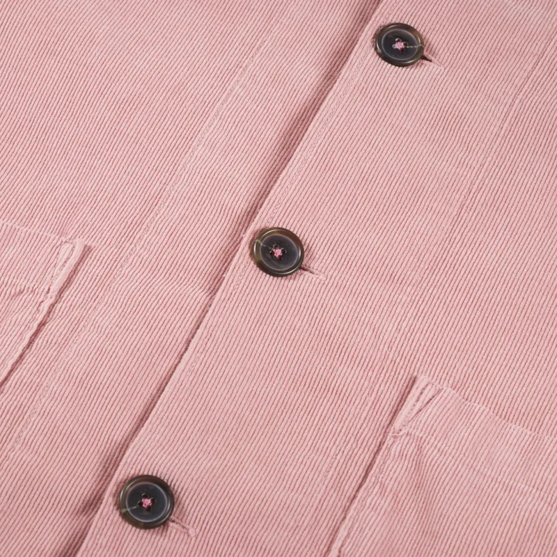 Universal Works Bakers Overshirt Pink Fine Cord-7