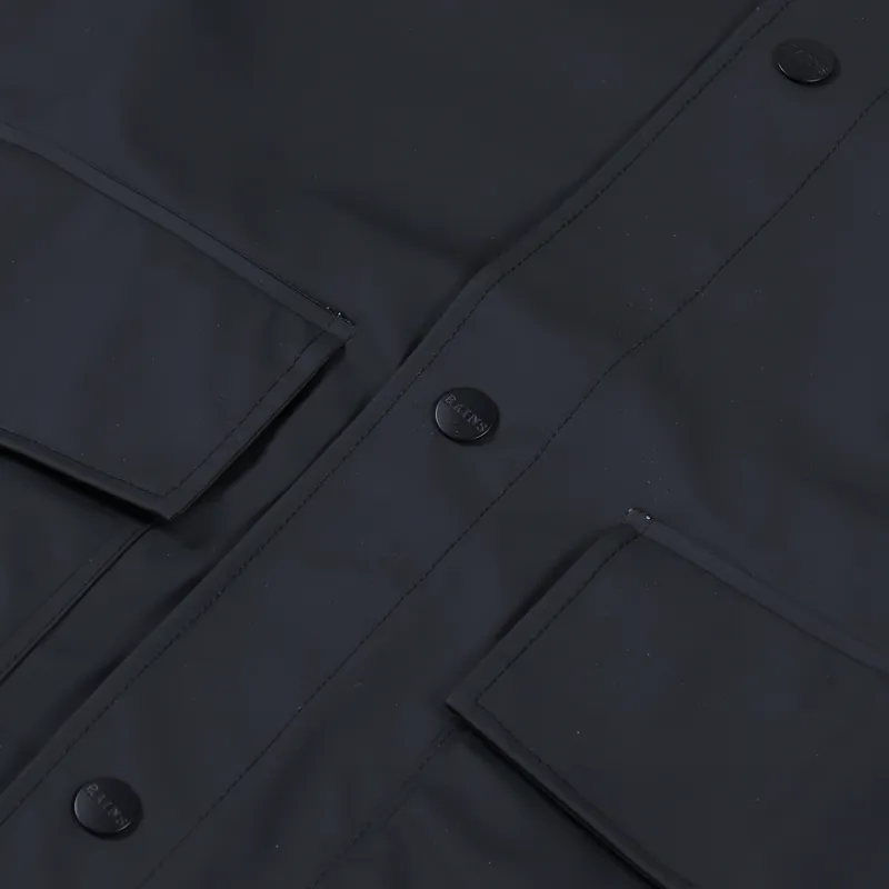 Rains Short Hooded Waterproof Coat Black-5