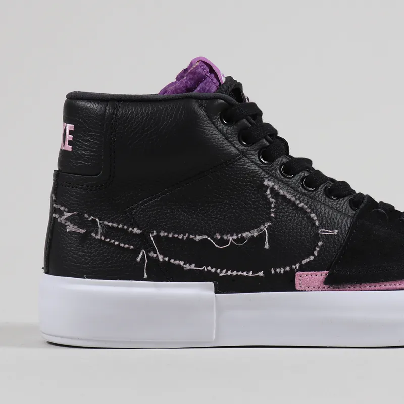 Nike SB Zoom Blazer Mid Edge Shoes Black Pink Rise White-5