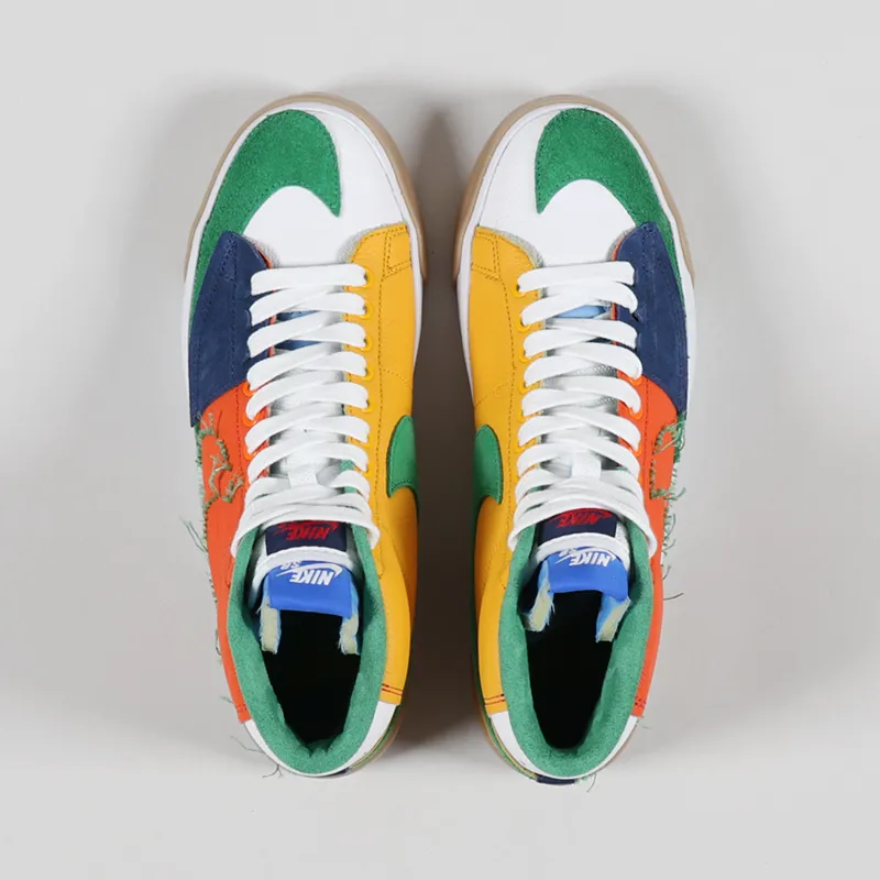 Nike SB Zoom Blazer Mid Edge Shoes Safety Orange Lucky Green-4