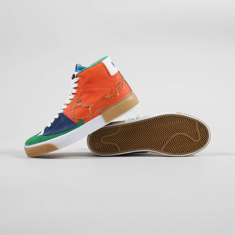 Nike SB Zoom Blazer Mid Edge Shoes Safety Orange Lucky Green-2