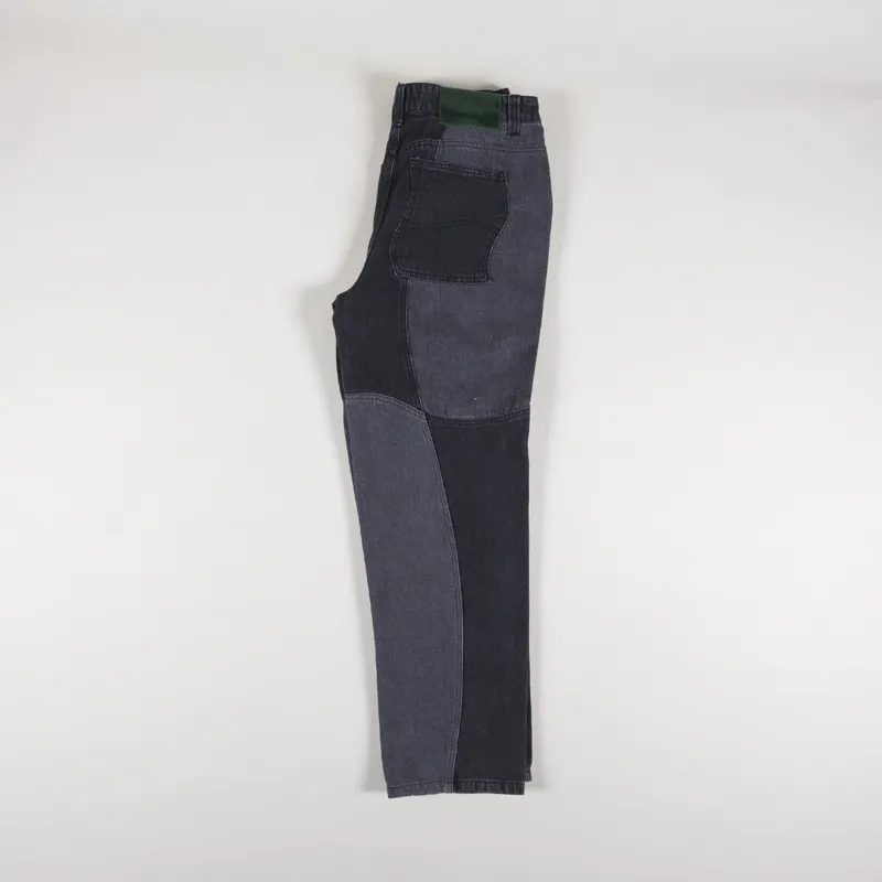Dime Blocked Relaxed Denim Pants Black Washed-2