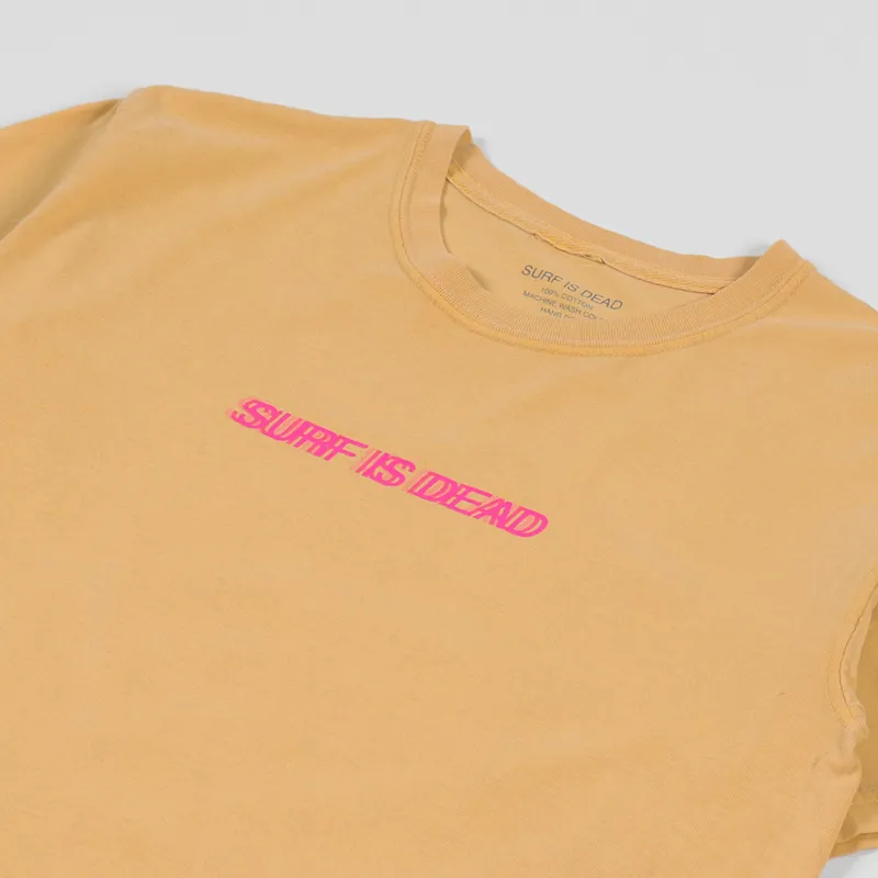 Surf Is Dead Blurred Vision T Shirt Mustard-1