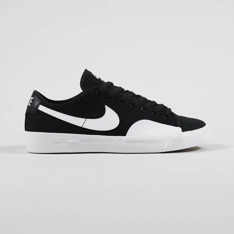 Nike SB Mens Canvas BLZR Court Vegan Shoes Black White Trainers