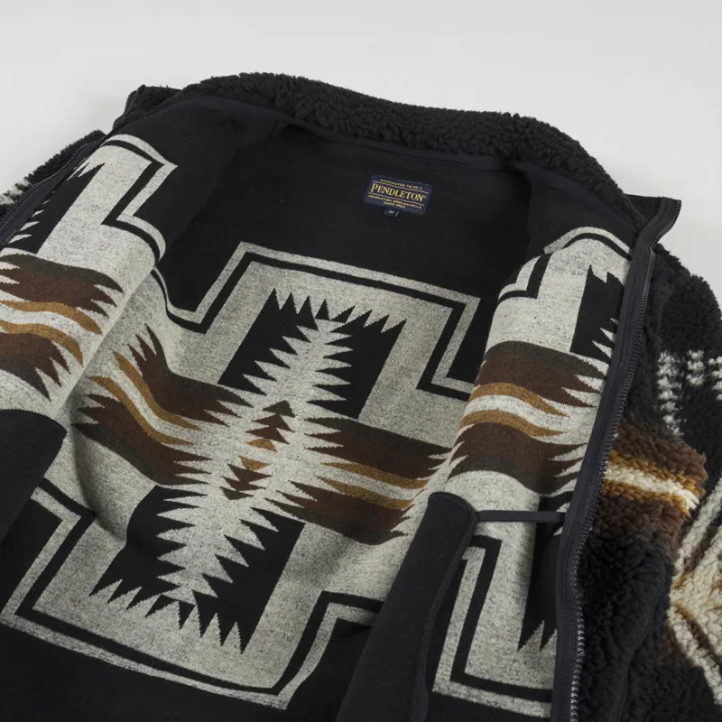 Pendleton Mens Japan Boa Blouson Winter Fleece Black Harding