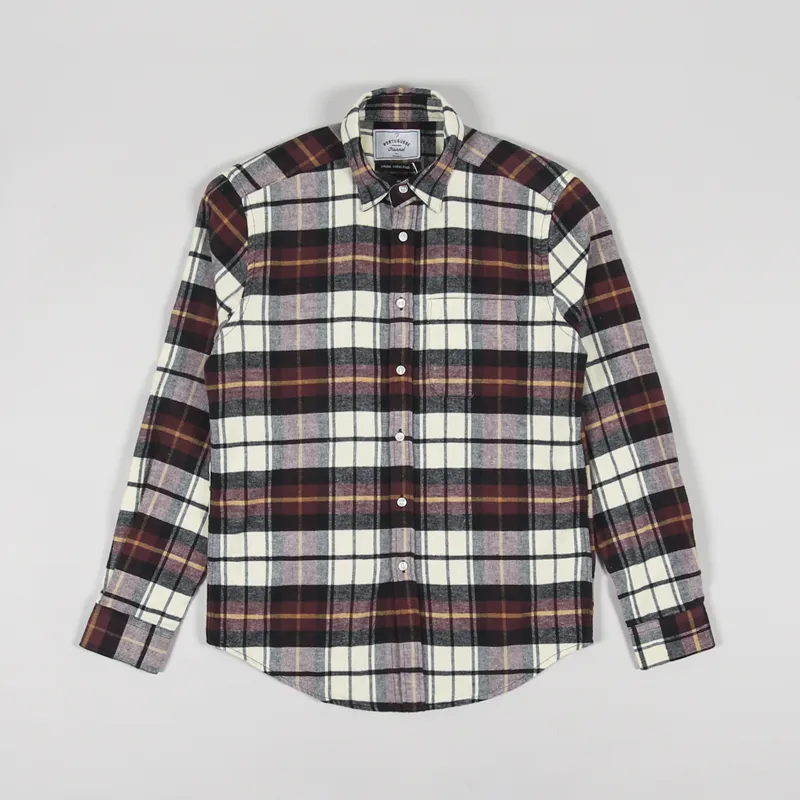 Portuguese Flannel Board Shirt Cream Black