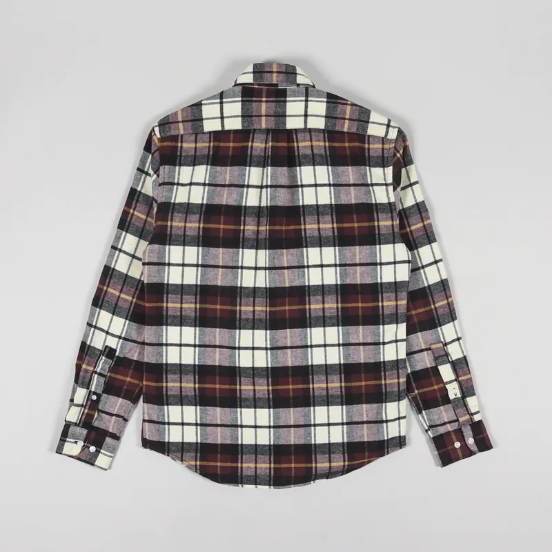 Portuguese Flannel Board Shirt Cream Black-1