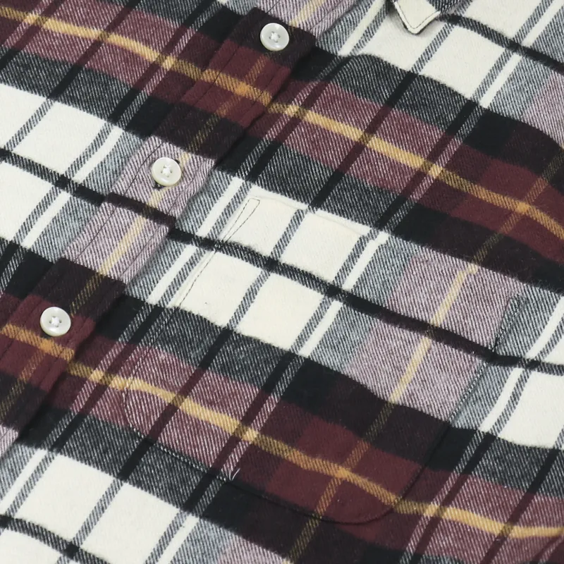 Portuguese Flannel Board Shirt Cream Black-7