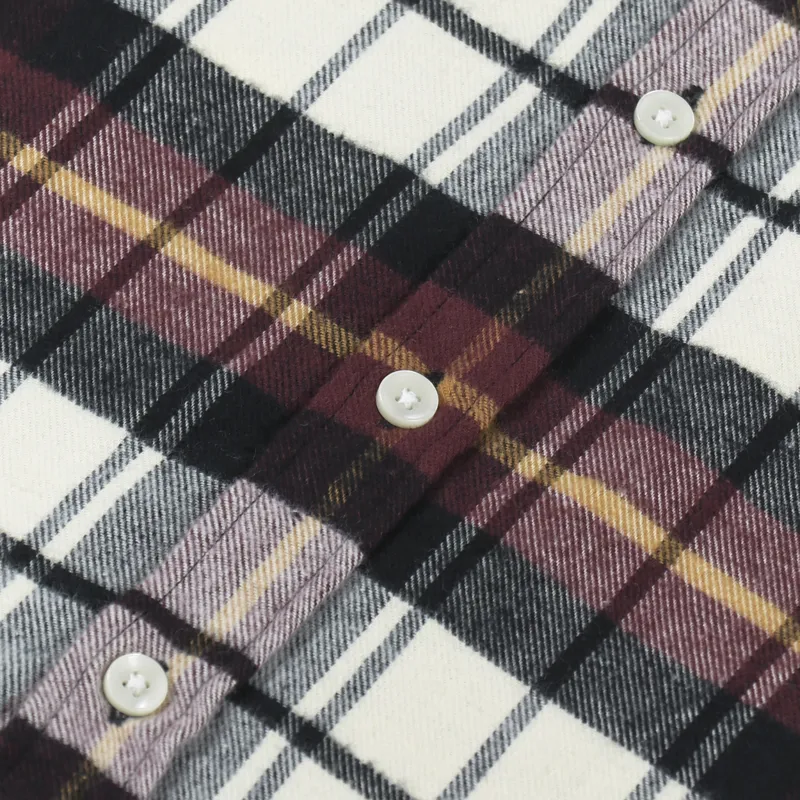 Portuguese Flannel Board Shirt Cream Black-5