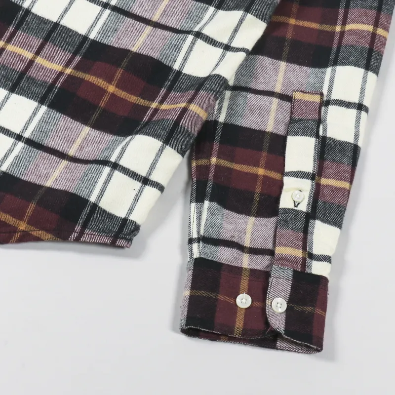 Portuguese Flannel Board Shirt Cream Black-6