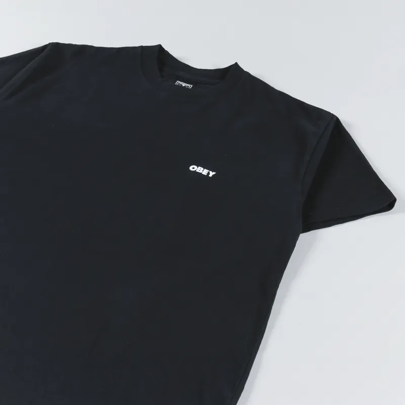 Obey Bold 3 T Shirt Off Black-2