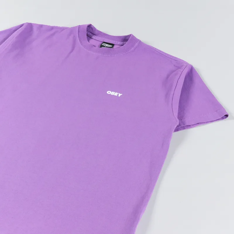 Obey Bold 3 T Shirt Purple Flower-2