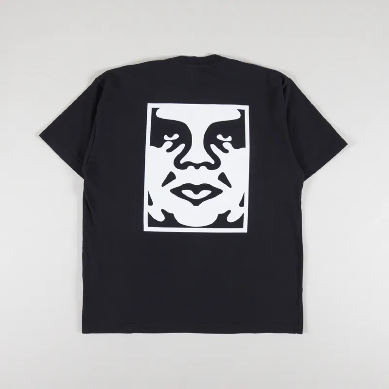 Obey Bold Icon Heavyweight T Shirt Off Black