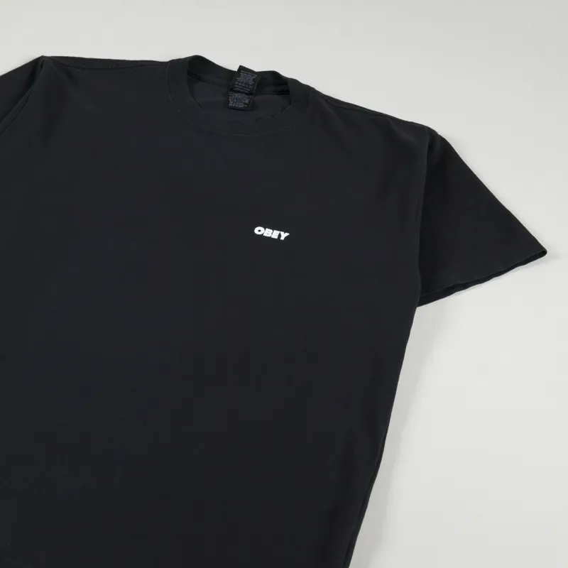 Obey Bold Icon Heavyweight T Shirt Off Black-3