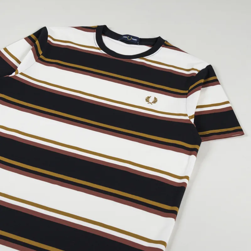 Fred Perry Bold Stripe T Shirt Ecru-2