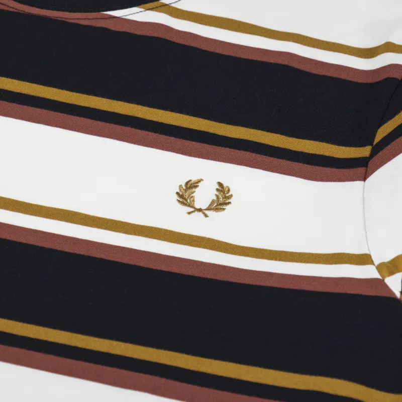 Fred Perry Bold Stripe T Shirt Ecru-1