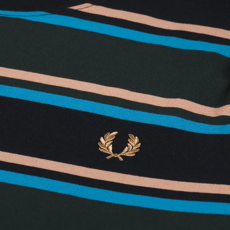 Fred Perry Bold Stripe T Shirt Night Green-2
