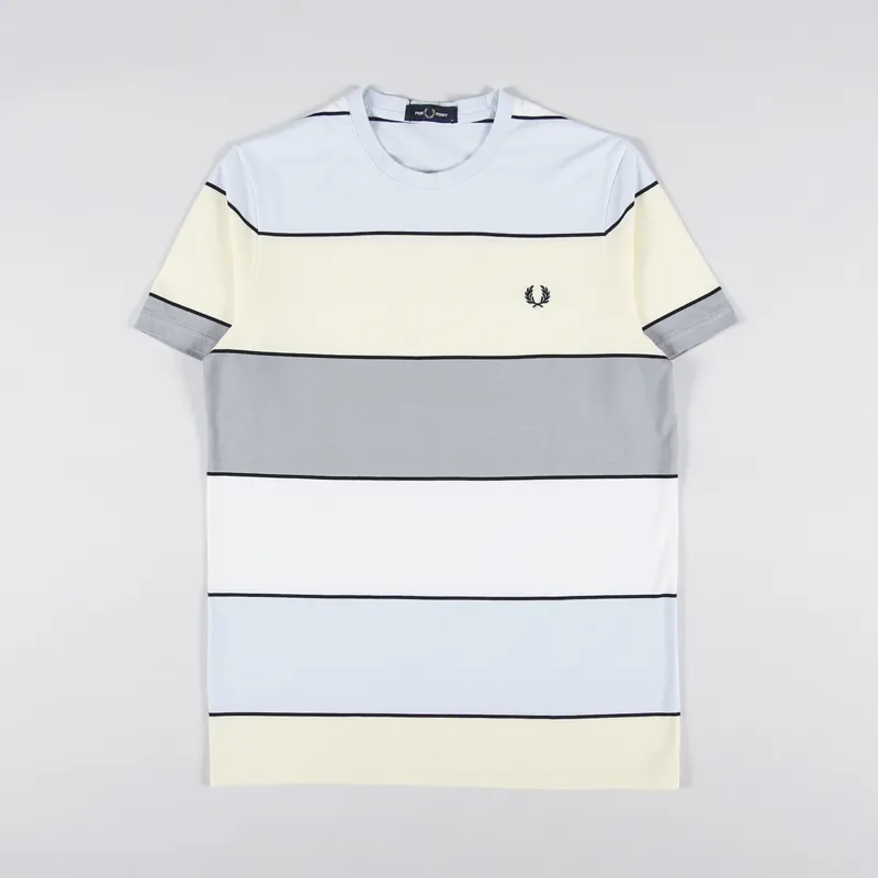 Fred Perry Bold Stripe T Shirt Ice Cream