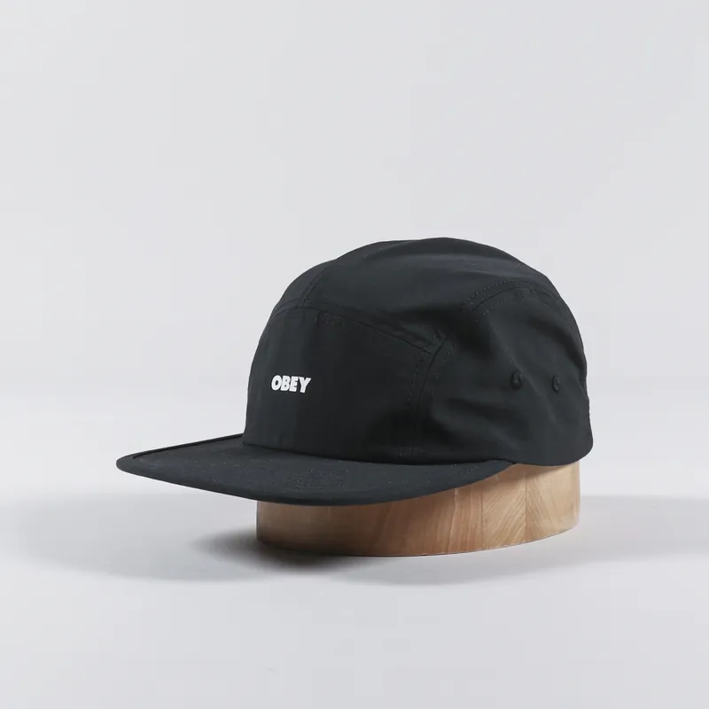 Obey Mens Bold Tech Logo Camp Cap Black