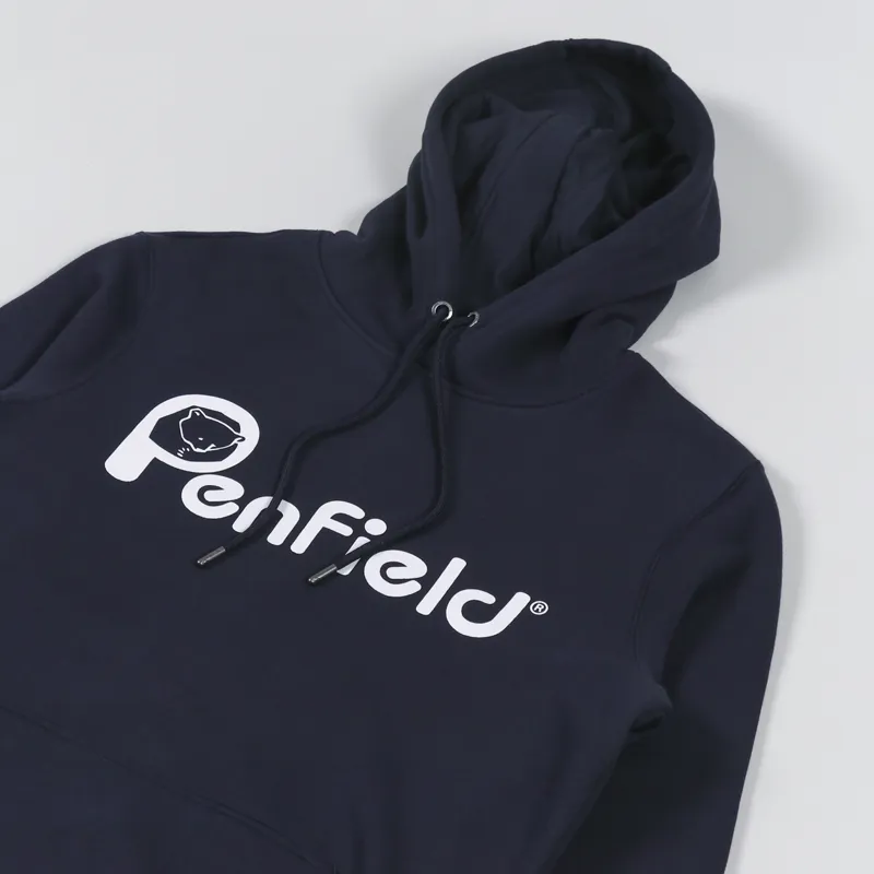 Penfield Bear Chest Print Hoodie Navy-2