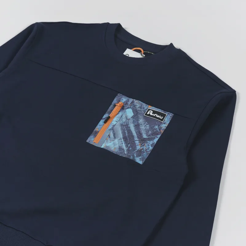 Penfield Bear Camo Graphic Crew Sweat Navy-2