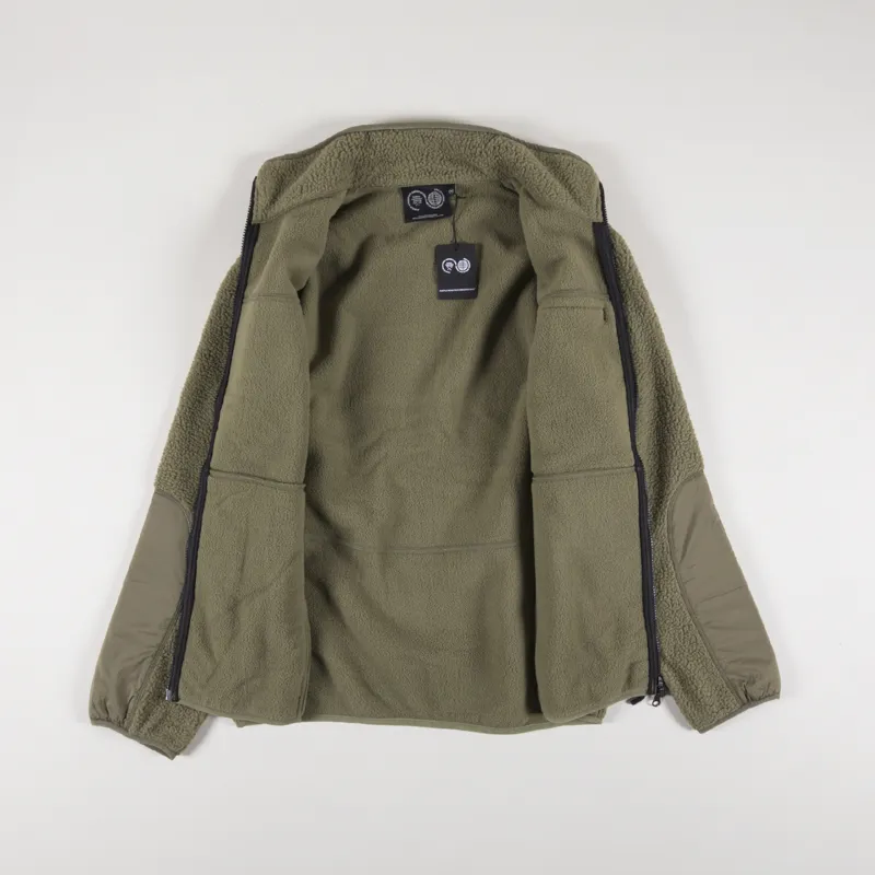 Purple Mountain Observatory Borg Zip Through Fleece Burnt Olive-1