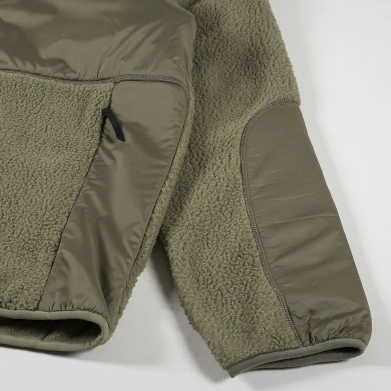 Purple Mountain Observatory Borg Zip Through Fleece Burnt Olive-4