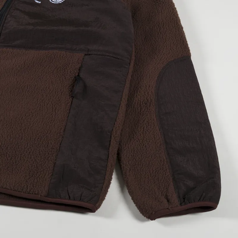 Purple Mountain Observatory Borg Zip Through Fleece Chicory Brown