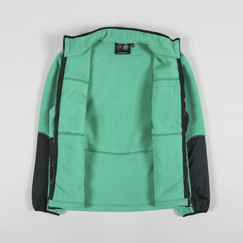 Carrier Goods Borg Zip Through Fleece Tennis Green-1