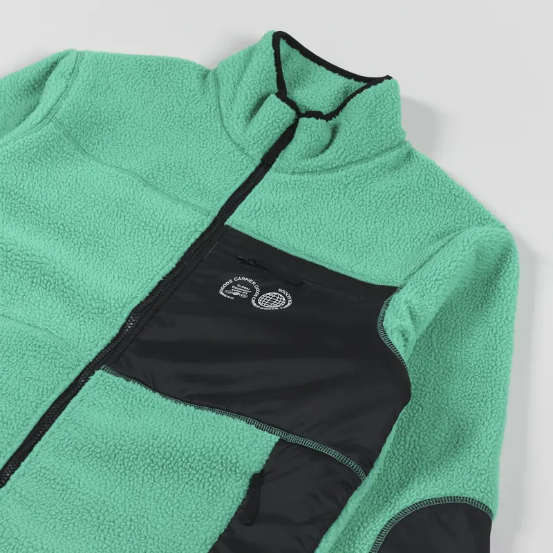 Carrier Goods Borg Zip Through Fleece Tennis Green-3