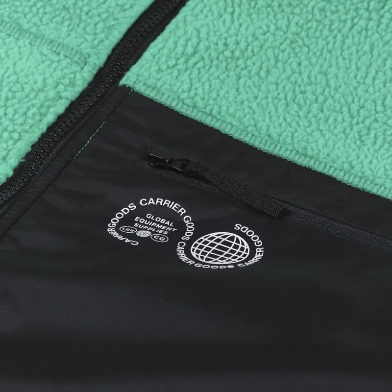 Carrier Goods Borg Zip Through Fleece Tennis Green-7
