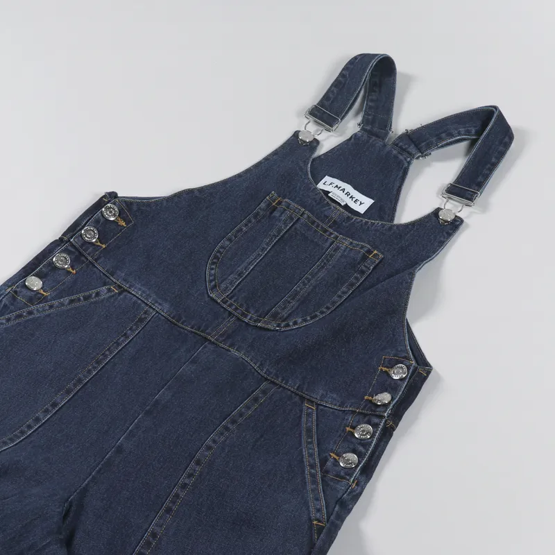 L.F.Markey Womens Bryson Dungarees Indigo-6