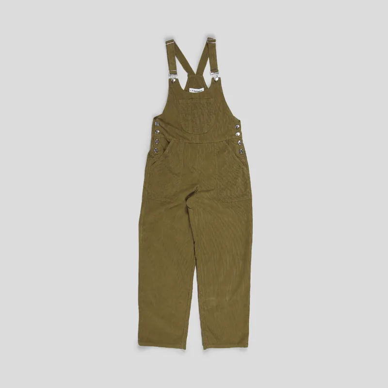 L.F.Markey Womens Bryson Dungarees Corduroy Chartreuse