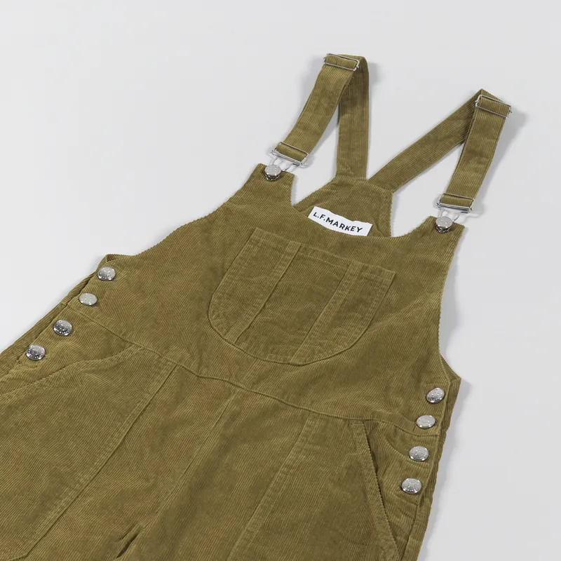 L.F.Markey Womens Bryson Dungarees Corduroy Chartreuse-4