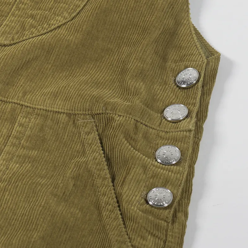 L.F.Markey Womens Bryson Dungarees Corduroy Chartreuse-6