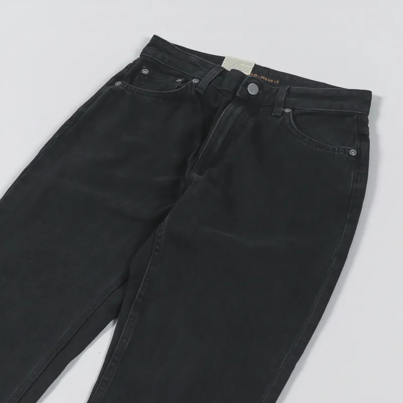 Nudie Jeans Womens Breezy Britt Black Worn-8