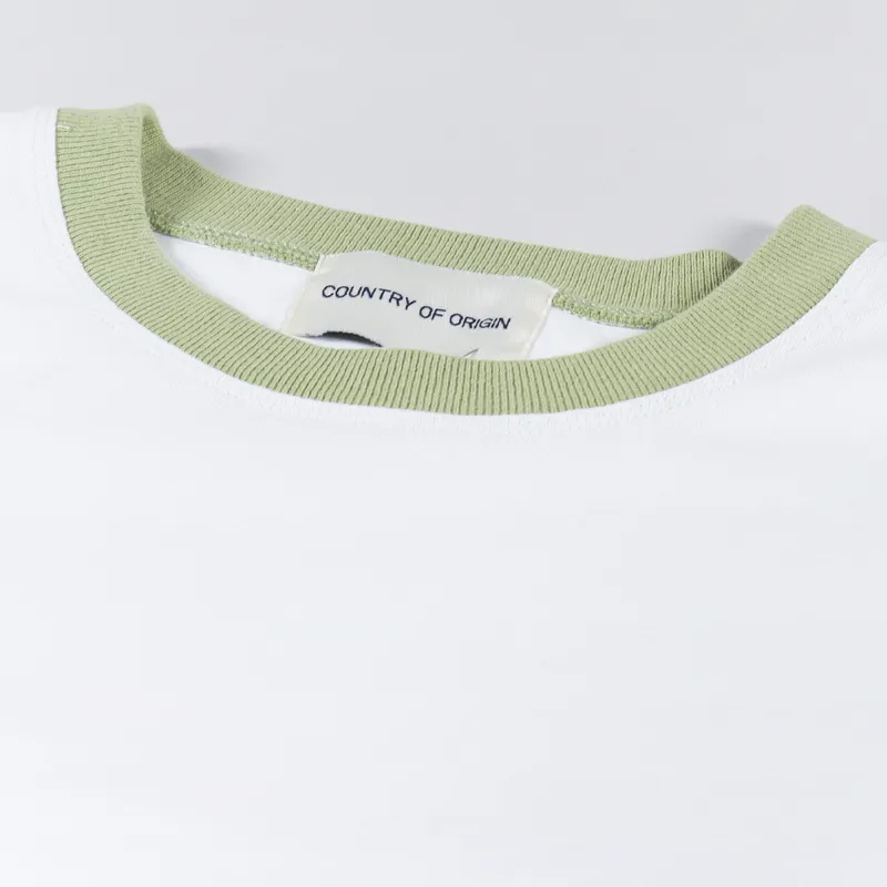 Country Of Origin Baseball Long Sleeve T Shirt White Spring Green-4