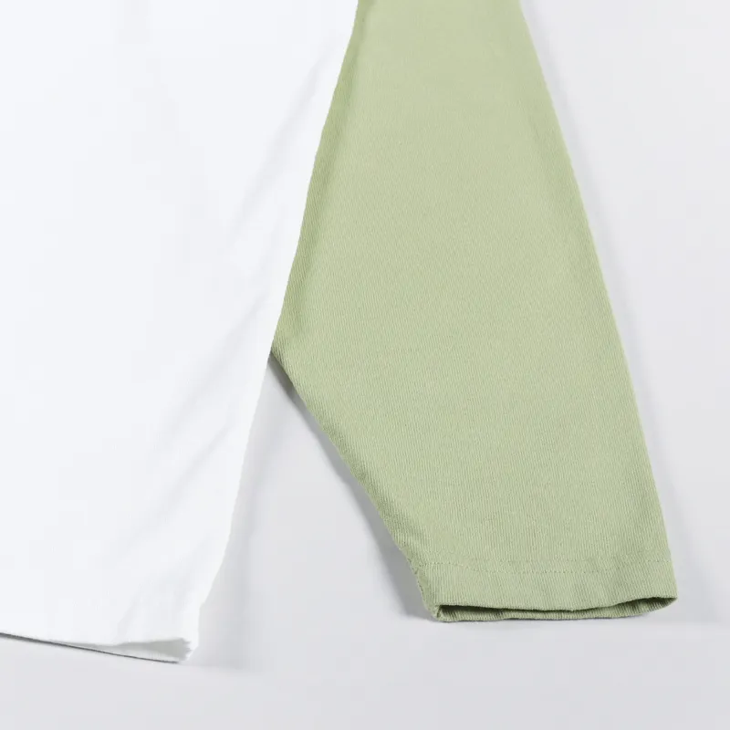 Country Of Origin Baseball Long Sleeve T Shirt White Spring Green-3