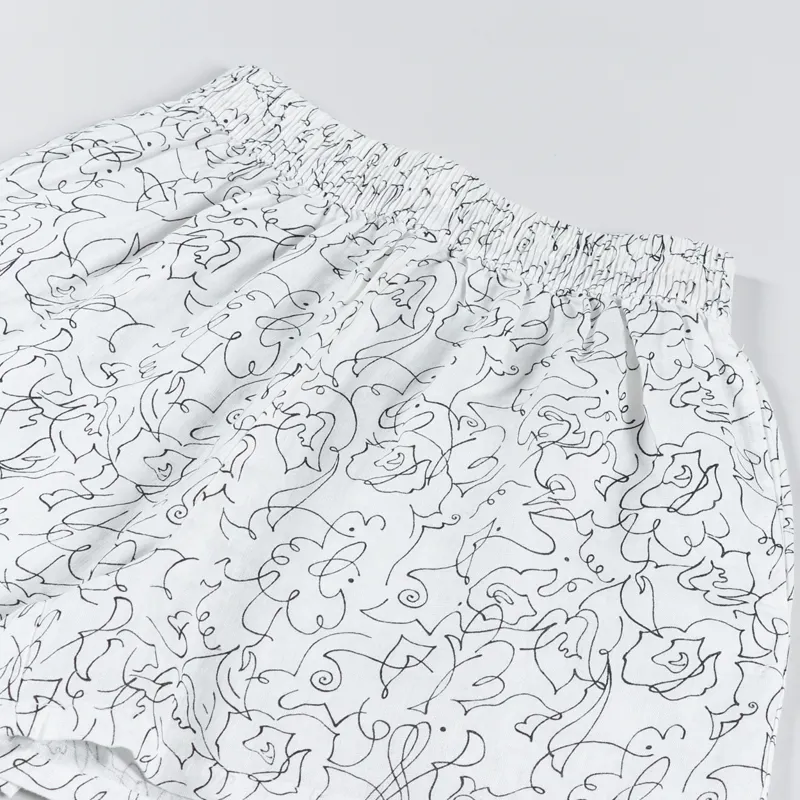 L.F.Markey Womens Basic Linen Shorts Squiggle Print-4