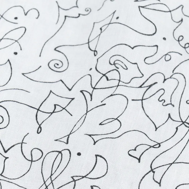 L.F.Markey Womens Basic Linen Shorts Squiggle Print-5